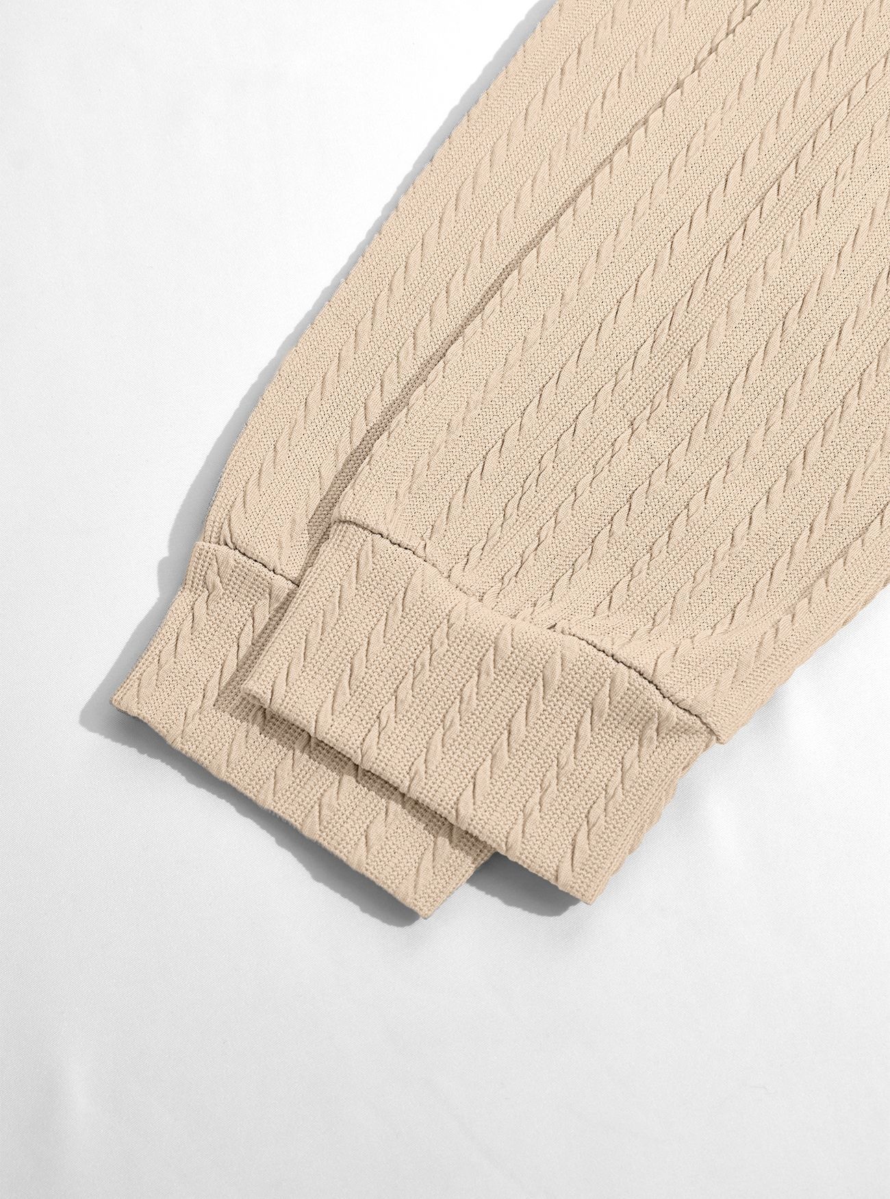 Men's Textured Knit Drawstring Hoodie