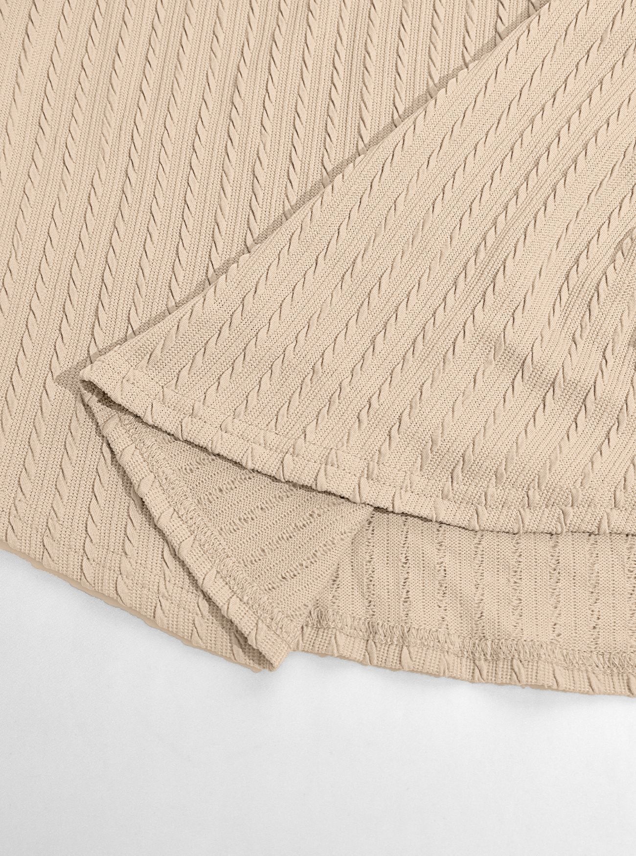 Men's Textured Knit Drawstring Hoodie