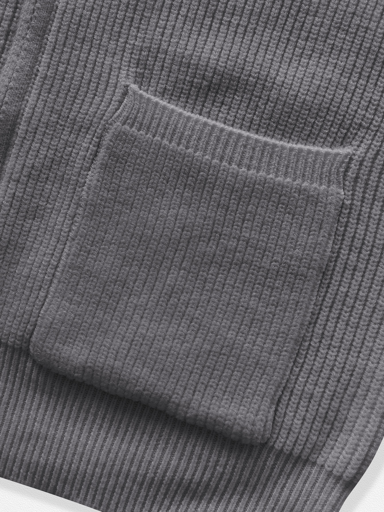 Men's Full-Zip Ribbed Knit Cardigan with Pockets
