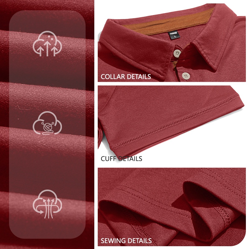 Men's Casual Short Sleeve Polo Shirt with Pocket