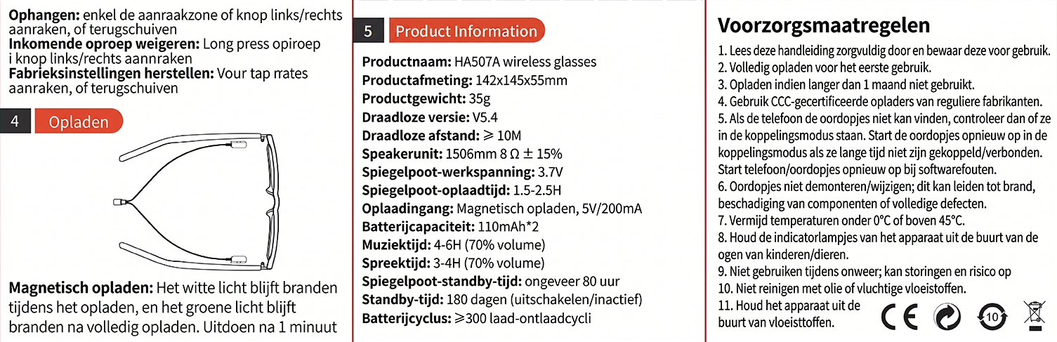 BL30 Zwarte plastic slimme bril #BS705-0013