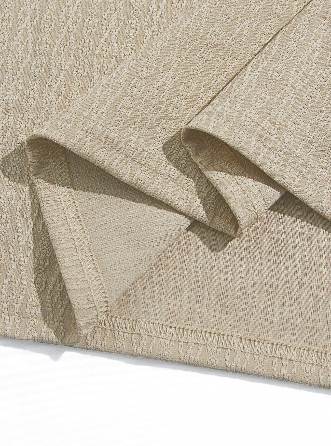 Men's Textured Casual Polo Shirt - Short Sleeve