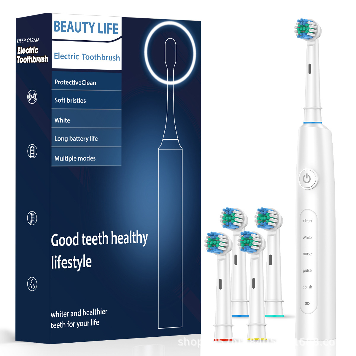 Beauty Life Electric Toothbrush, 5 Cleaning Modes, Soft Bristles