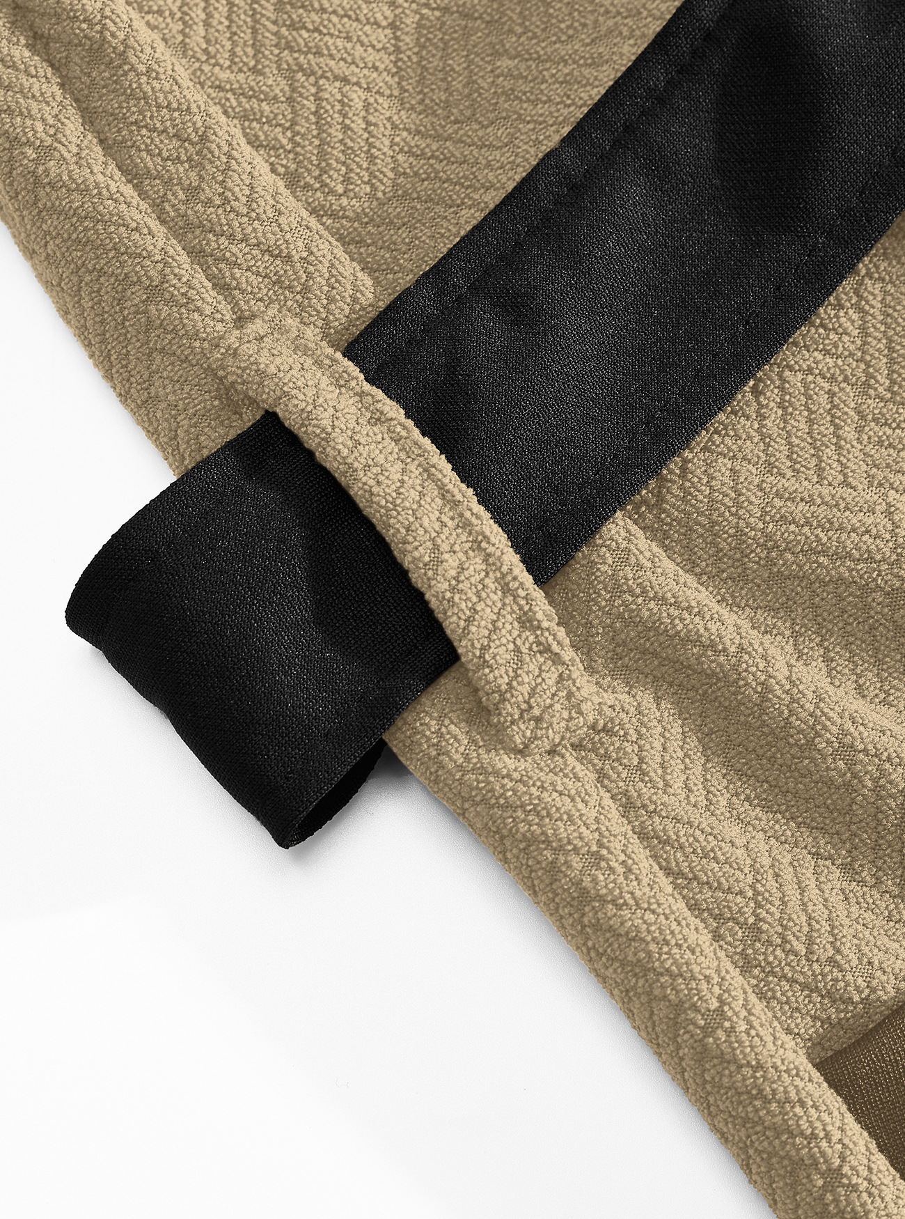 Men's Waffle Knit Robe with Contrast Trim & Pockets