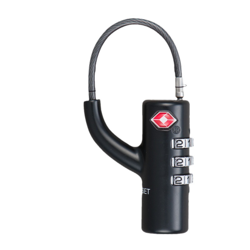 TSA Approved 3-Dial Combination Cable Luggage Lock, Flexible Steel Wire Travel Padlock, Easy to Set Security Lock for Suitcase, Backpack, Briefcase