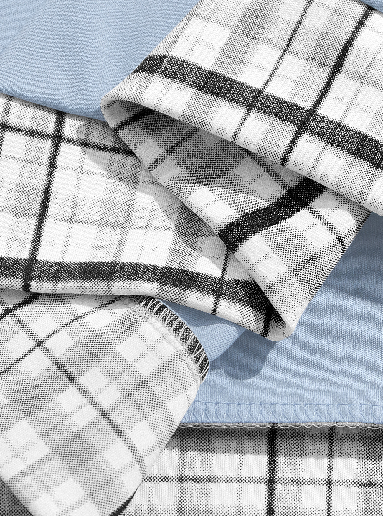 Men's Plaid Trim Quarter-Zip Polo Shirt