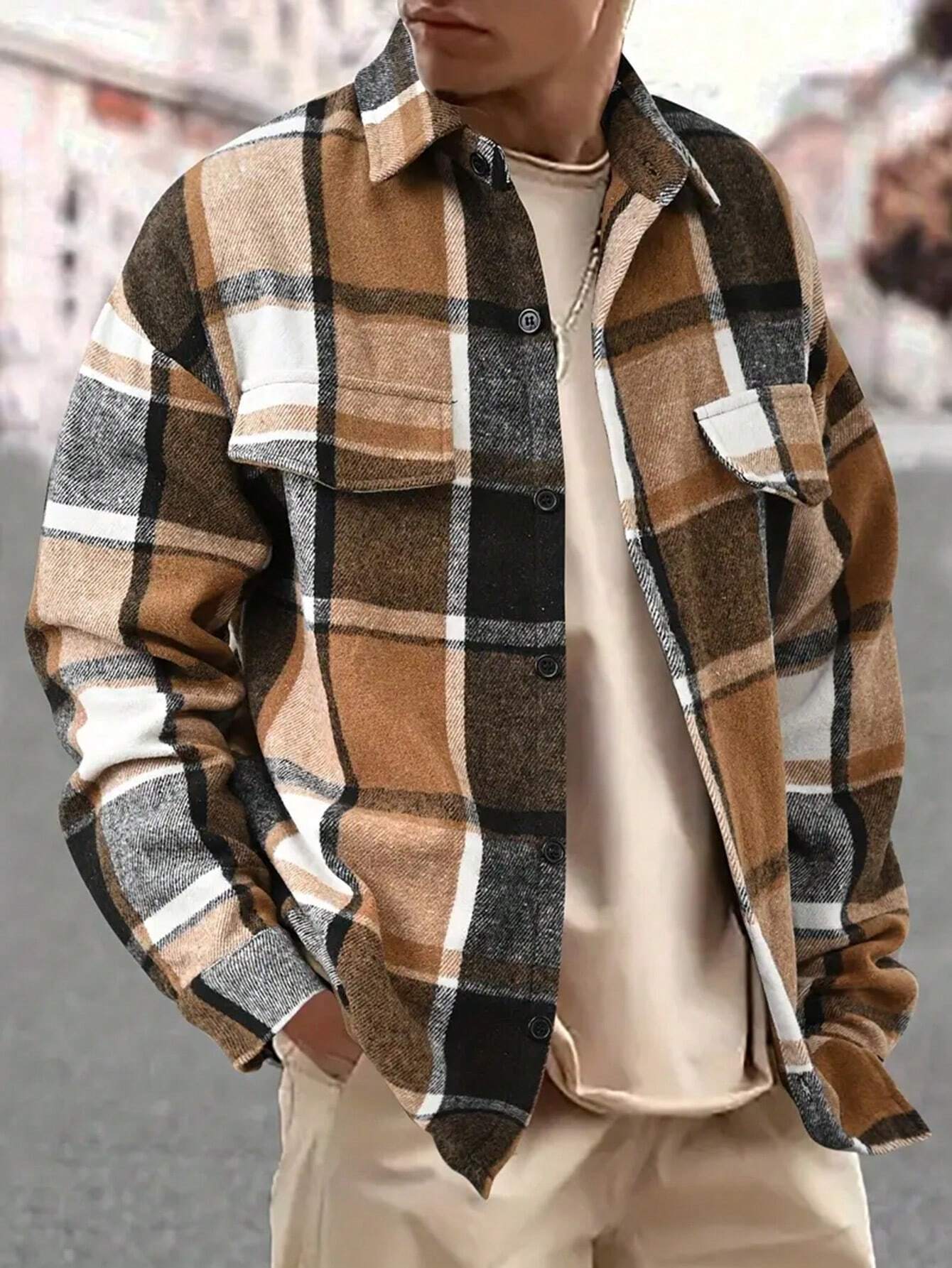 Men's Plaid Button-Down Shirt