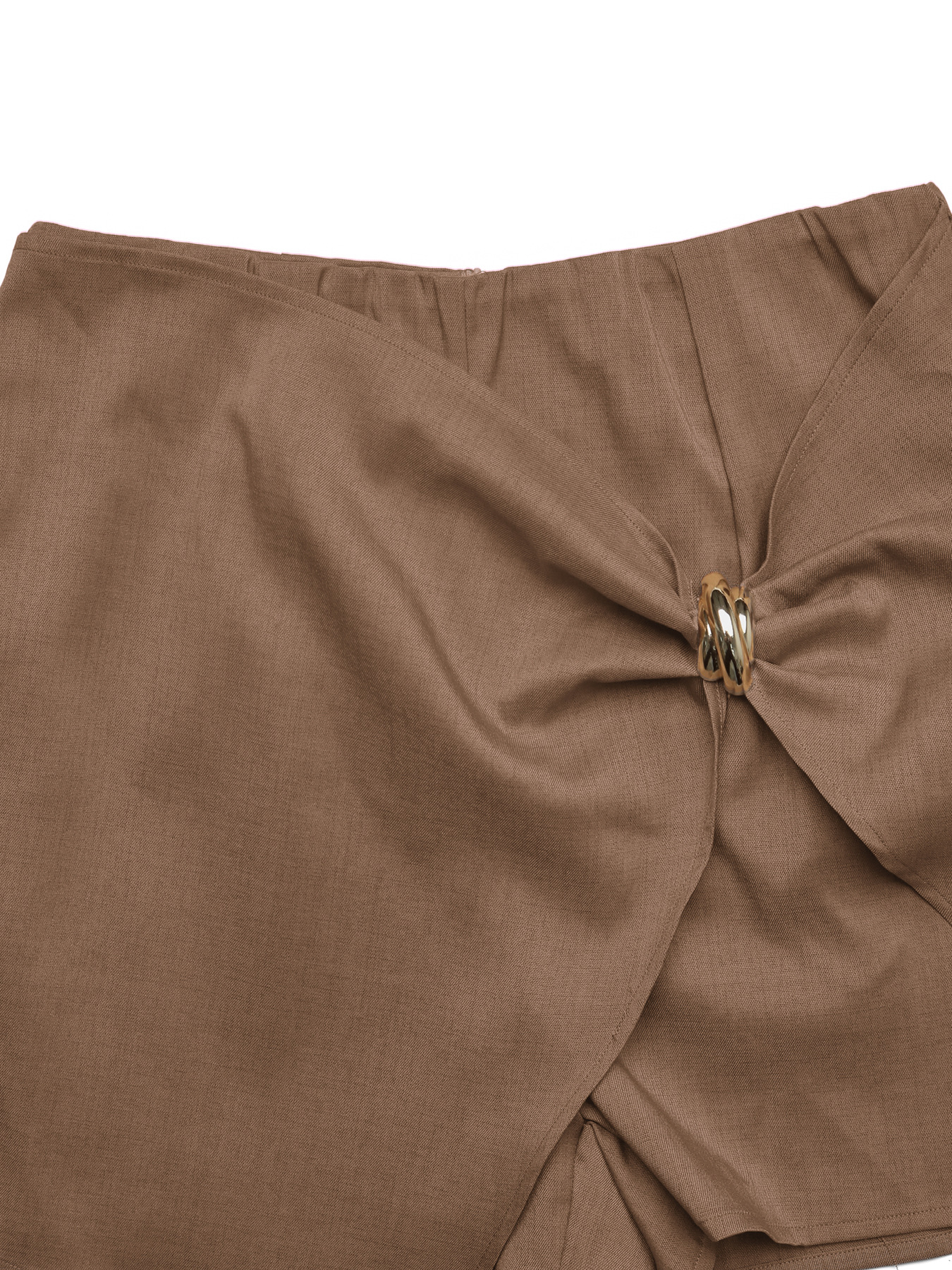 Twist Front Gold Ring Mini Skort