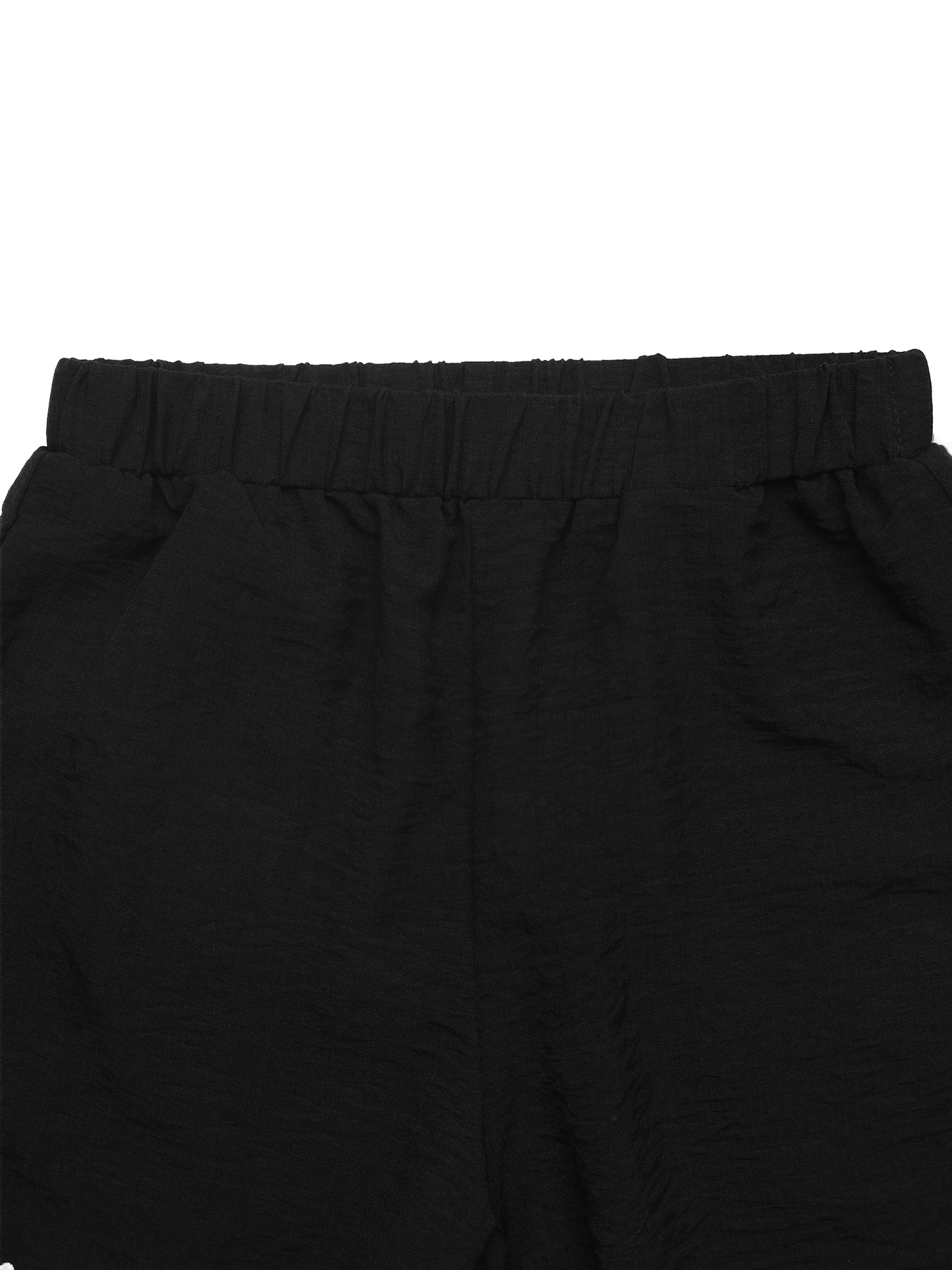 Women's Black Scalloped Trim Sleeveless Top & Shorts Set