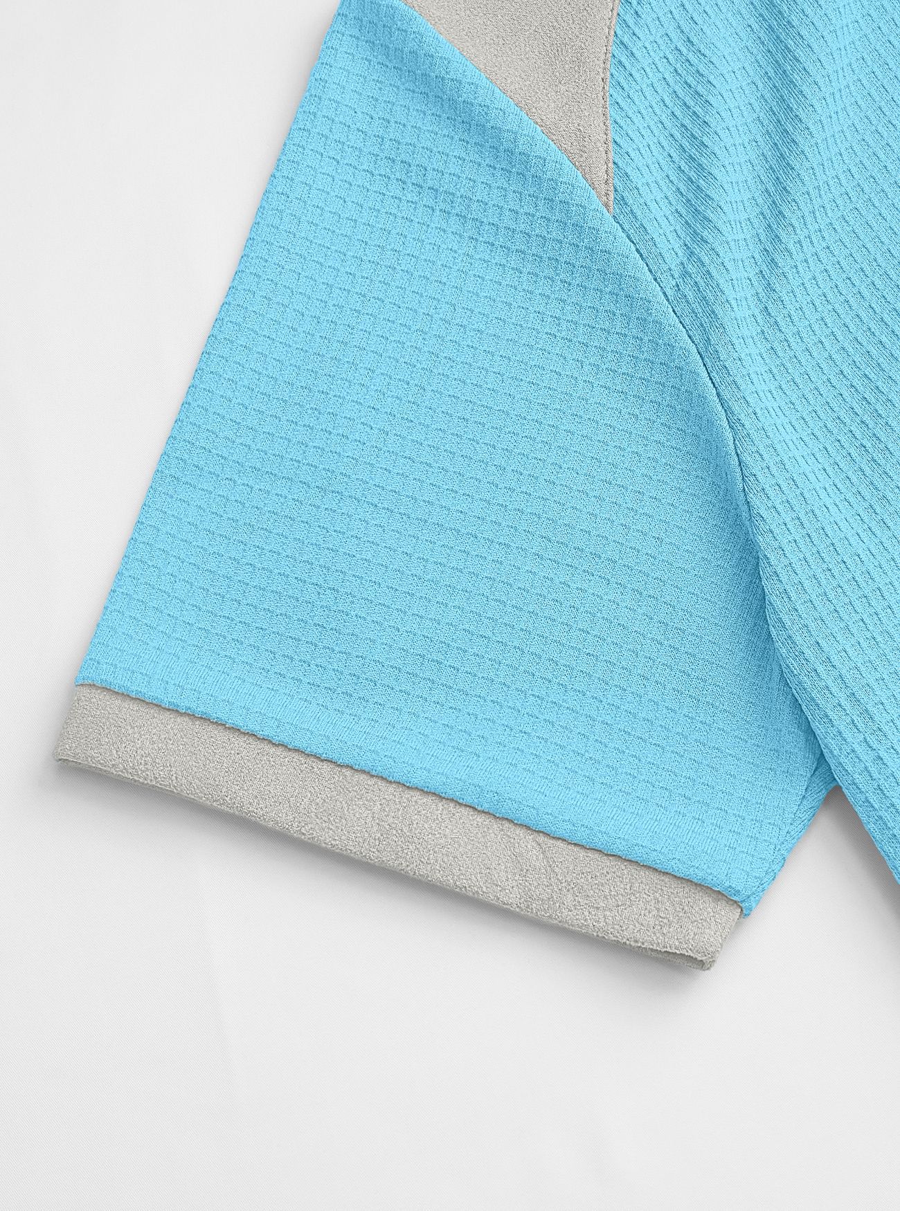 Men's Short Sleeve Hooded Waffle Knit Henley Shirt