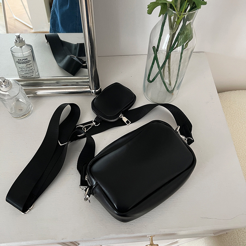 Sleek Crossbody Bag with Detachable Pouch