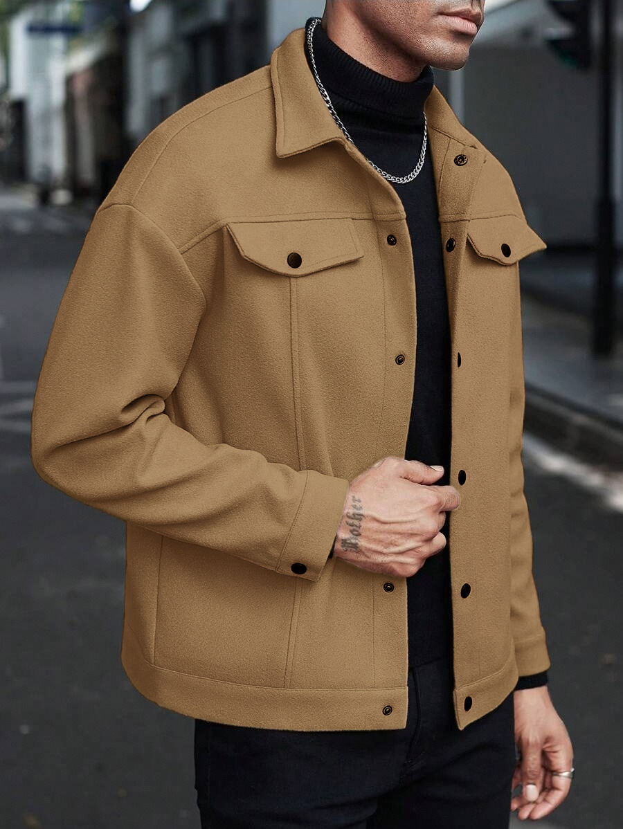 Men's Button-Front Collared Jacket