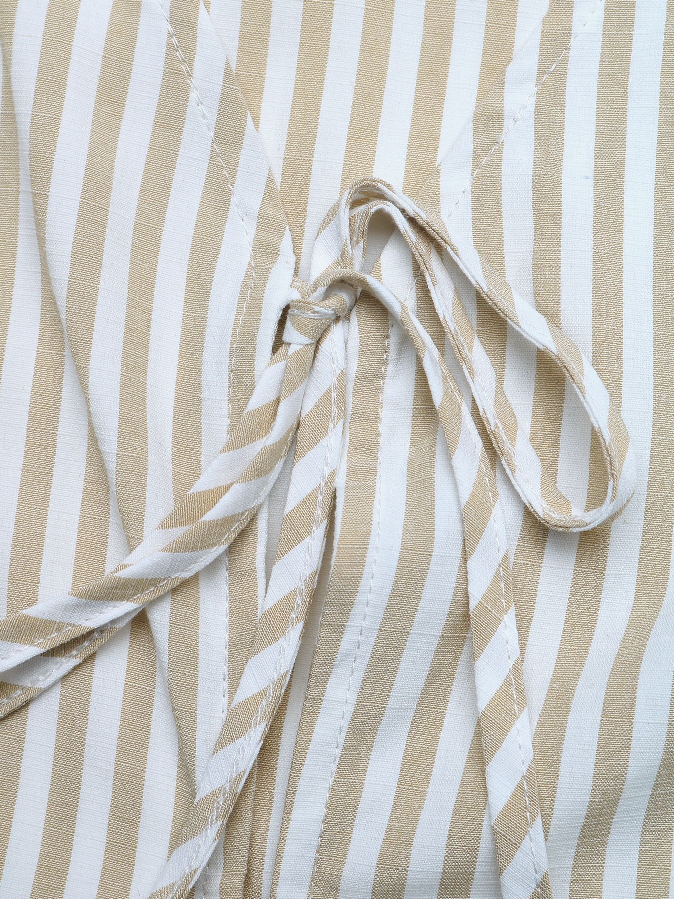 Striped Lace-Up Vest & Wide-Leg Pants Two-Piece Set