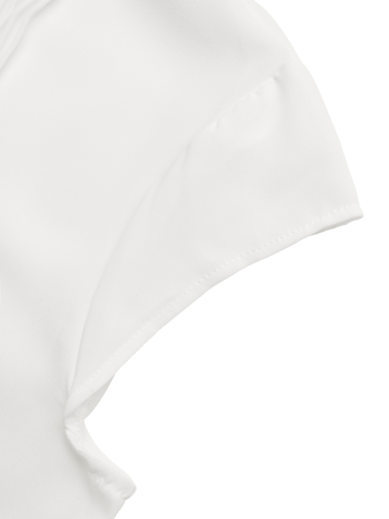 Women's White Pleated Button-Front Belted Shirt Dress