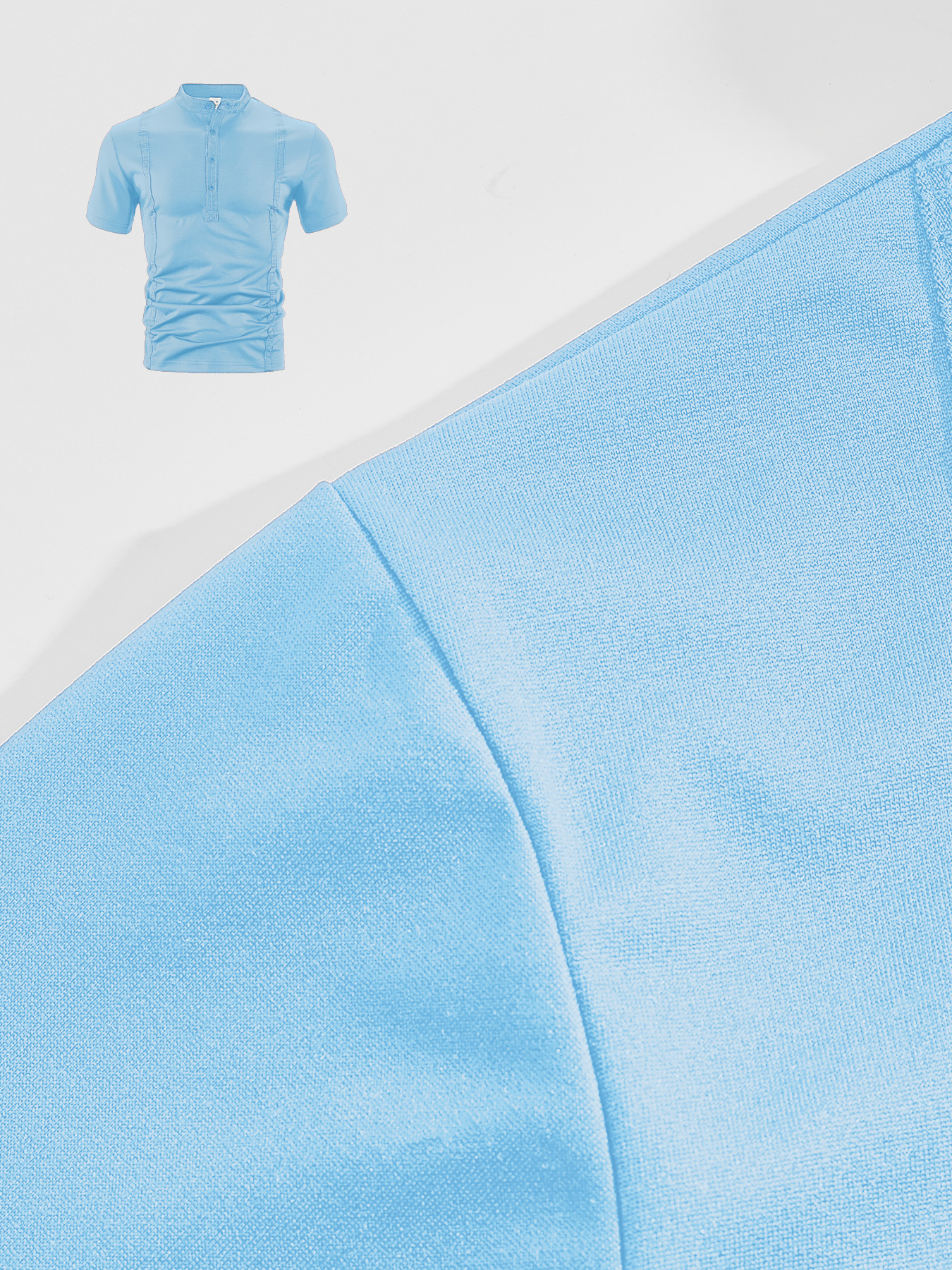 Men's Casual Short Sleeve Henley Shirt with Band Collar