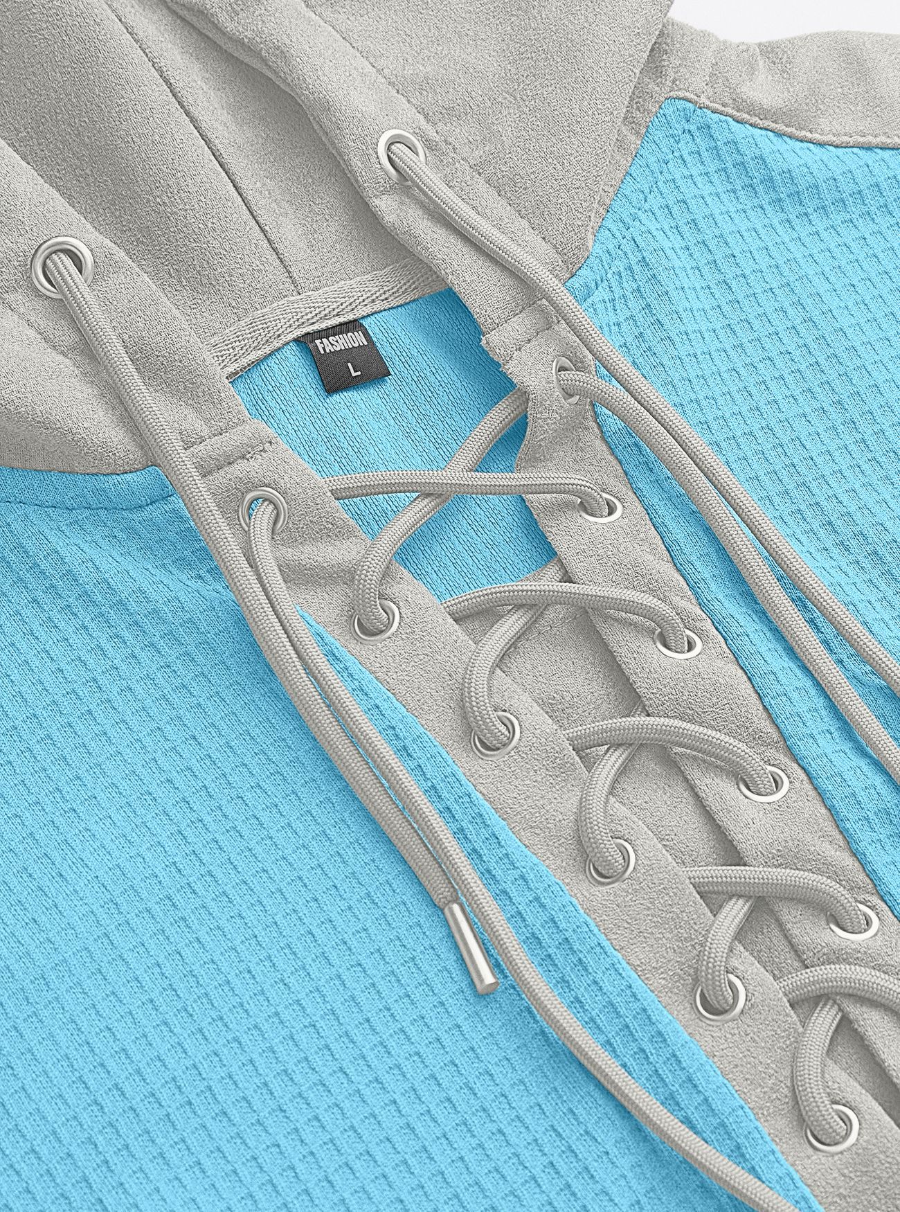 Men's Short Sleeve Hooded Waffle Knit Henley Shirt