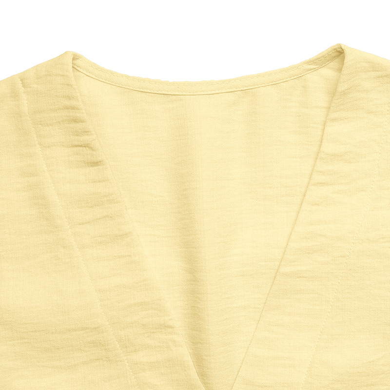 Chic Yellow Peplum Top & Wide-Leg Pants Set