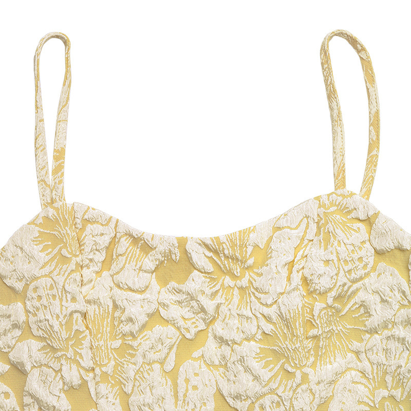 Elegant Jacquard Sleeveless Midi Dress