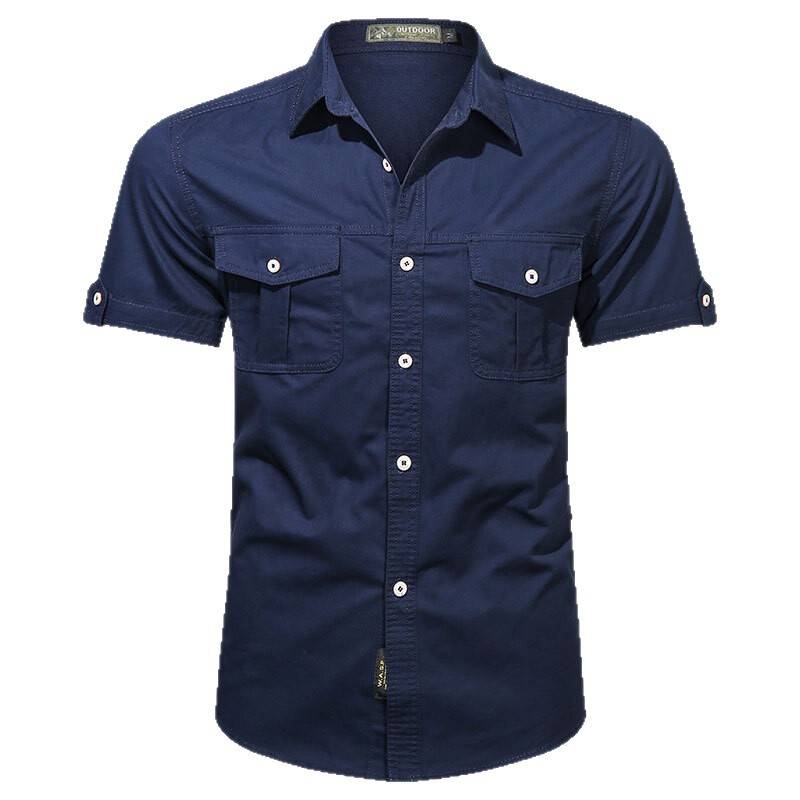 Men's Short Sleeve Military Cargo Shirt
