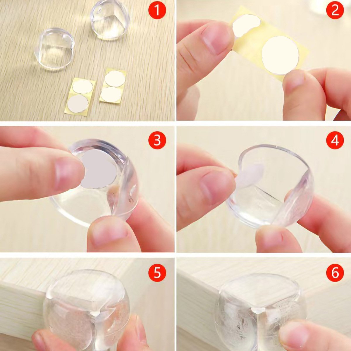 Protezioni angolari in morbido silicone per la sicurezza dei bambini, paracolpi trasparenti antiurto con forte adesivo per tavoli, scrivanie e mobili.