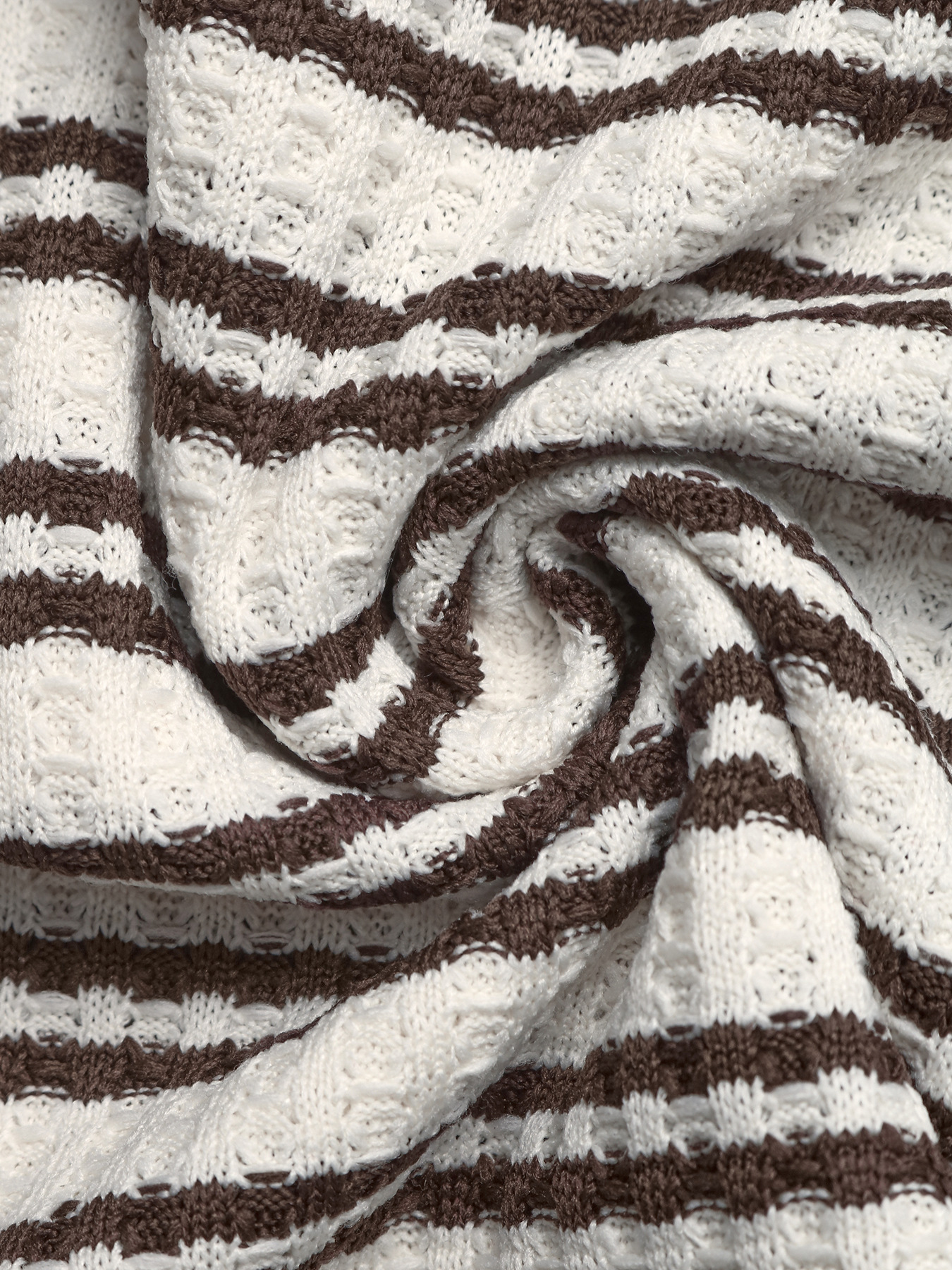 Women's Striped Knit Polo Shirt - Short Sleeve V-Neck