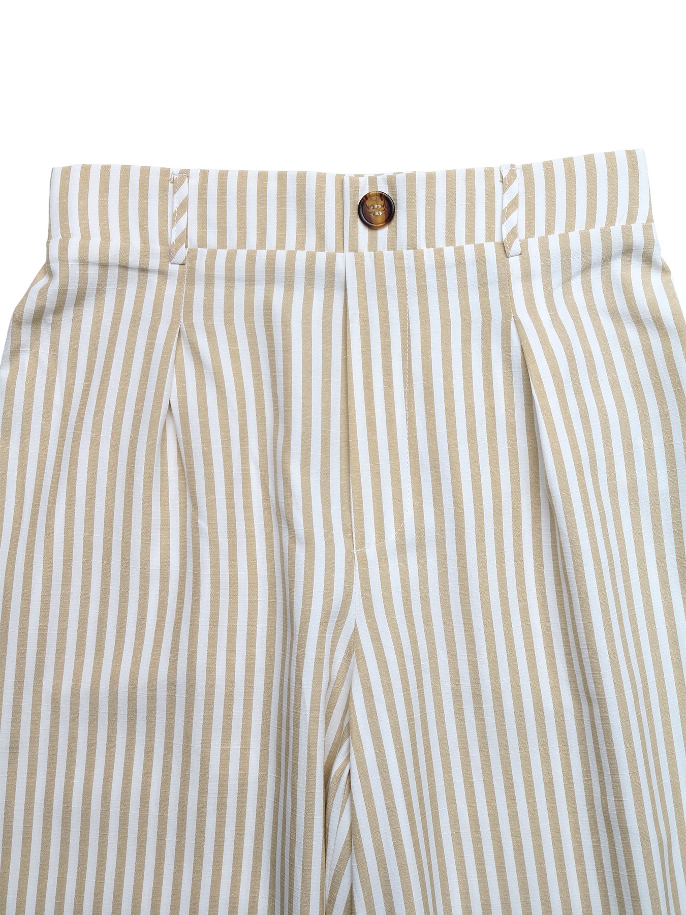 Striped Lace-Up Vest & Wide-Leg Pants Two-Piece Set