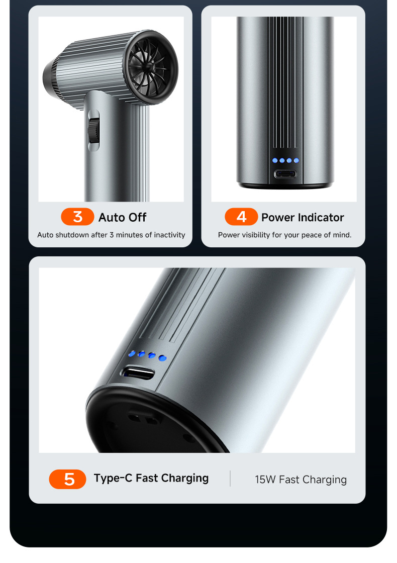 Compact Portable Turbo Fan & Air Blower - Cordless & Powerful