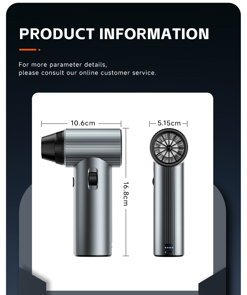 Compact Portable Turbo Fan & Air Blower - Cordless & Powerful