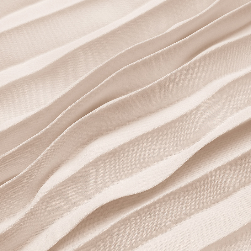 Elegant Pleated V-Neck Maxi Dress with Shirred Waist