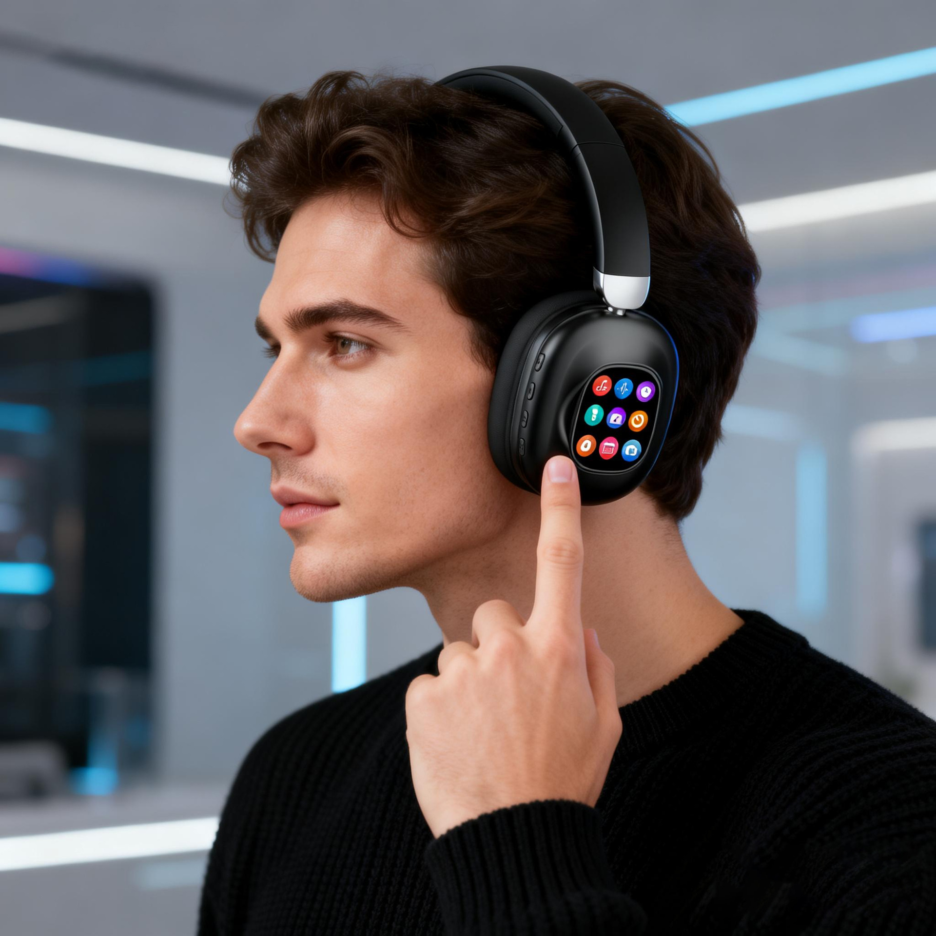 Color LCD Touchscreen Wireless Bluetooth Headphones - AKZ620BT