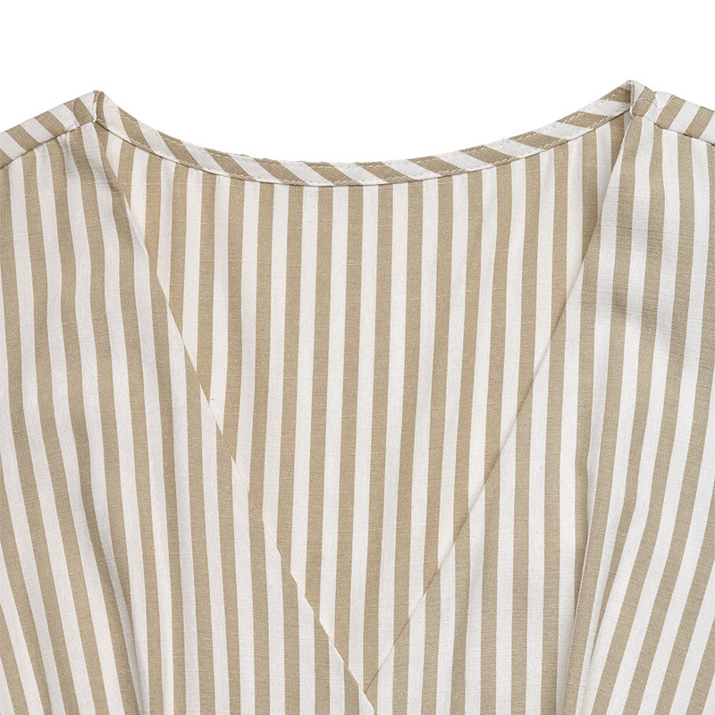 Women's Striped Sleeveless V-Neck Wide Leg Jumpsuit