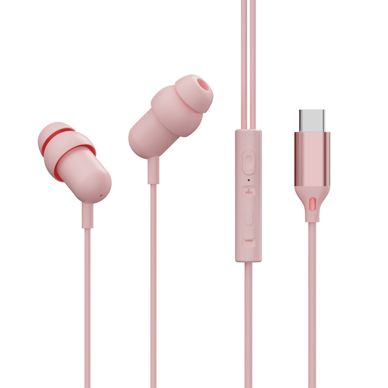 Wired In-Ear Earbuds with HD Microphone, Built-in Volume Slider & Soft Silicone Tips, 3.5mm / Type-C Universal Fit