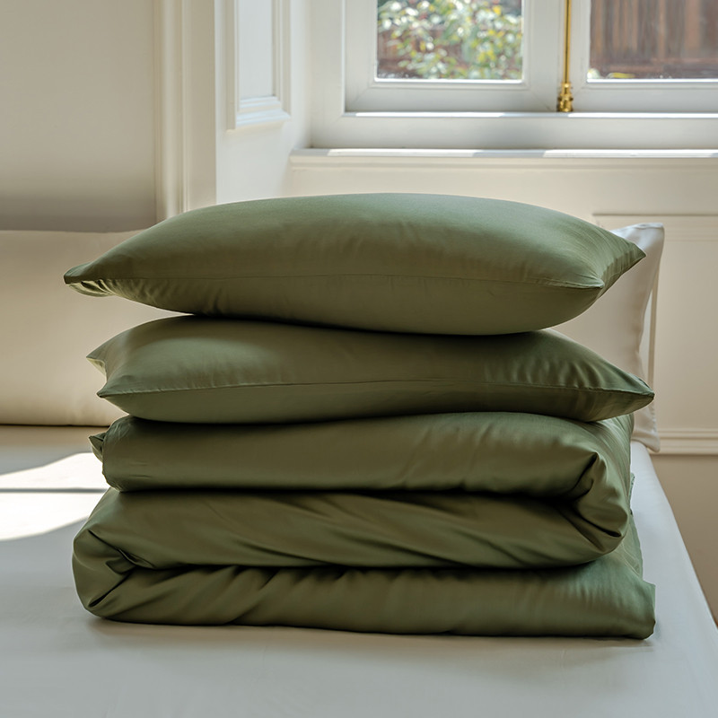 Ensemble de draps-housses rafraîchissants Lenzing Tencel Ice Silk, respirant et évacuant l'humidité, avec taies d'oreiller