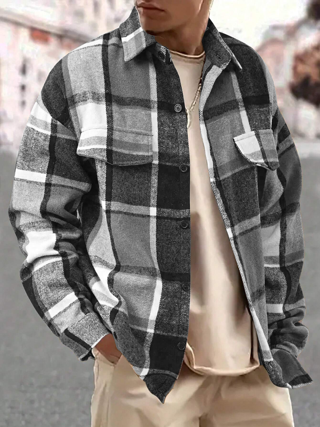 Men's Plaid Button-Down Shirt