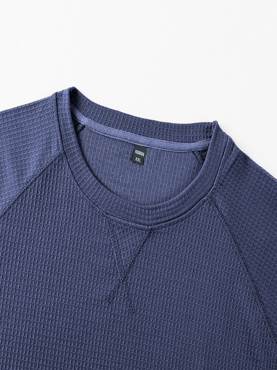 Men's Waffle Knit Short Sleeve Raglan T-Shirt