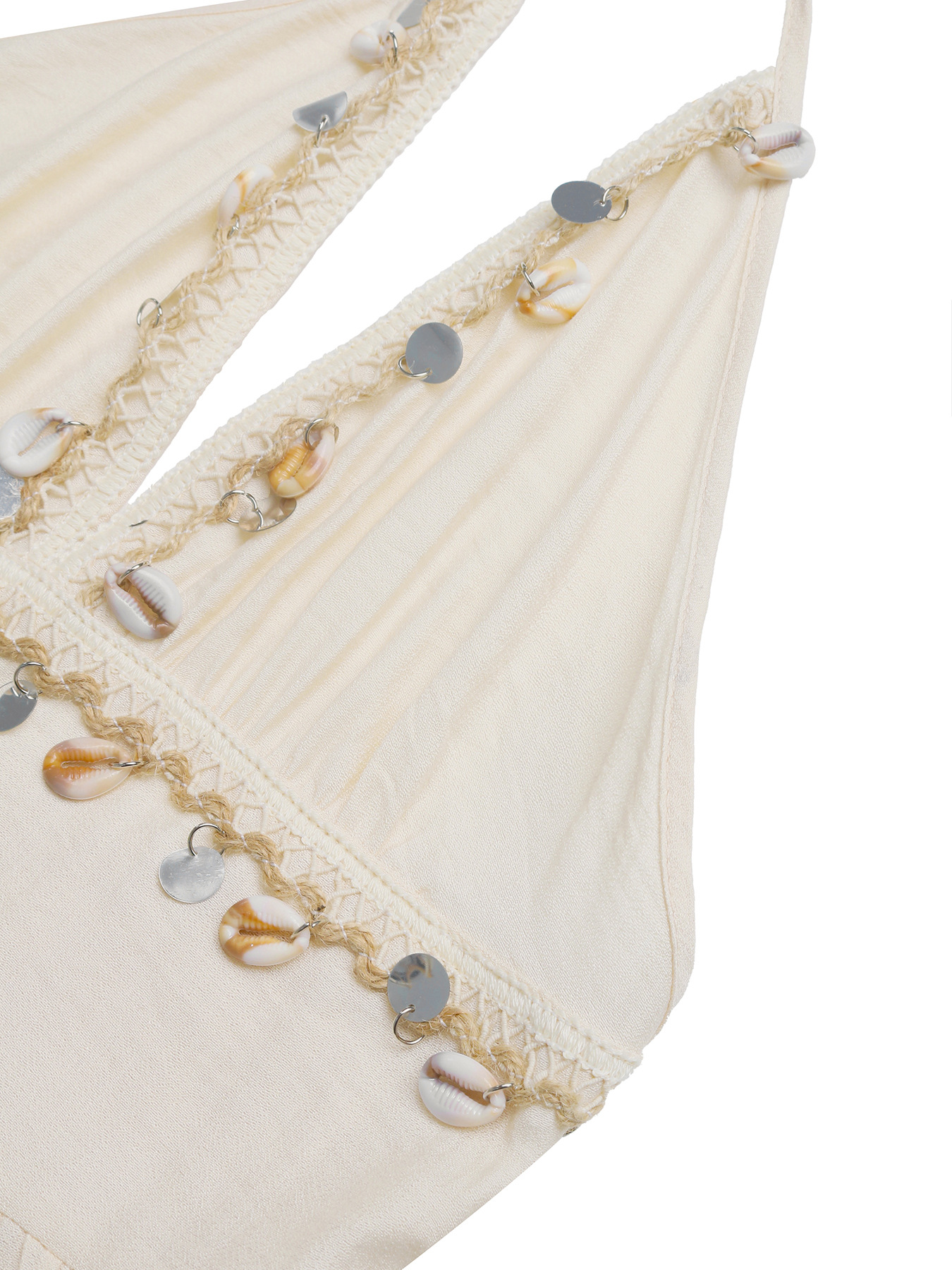 Bohemian Halter Neck Tiered Maxi Dress with Shell Detail