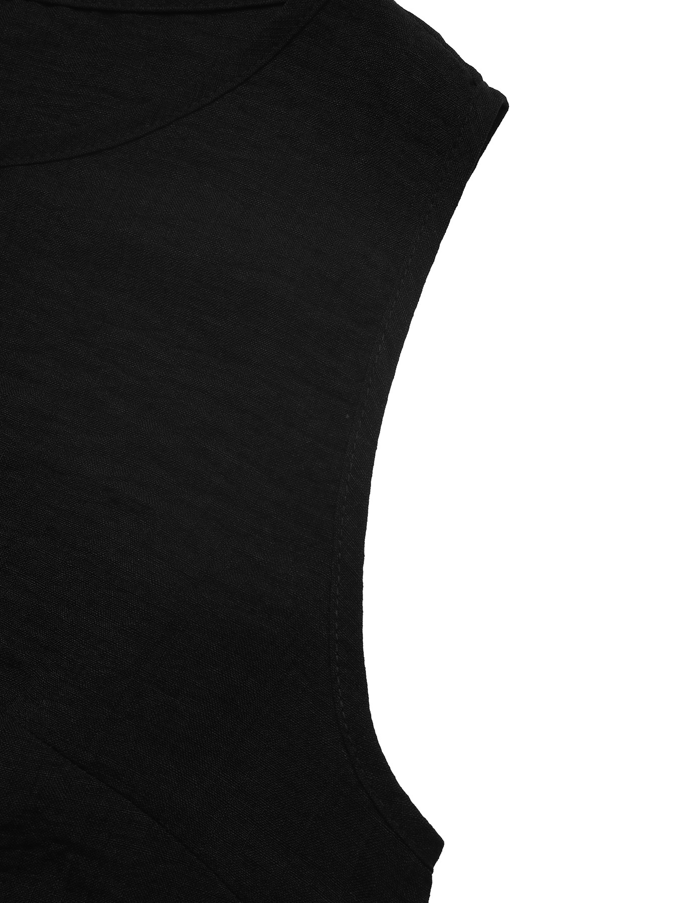 Women's Black Scalloped Trim Sleeveless Top & Shorts Set