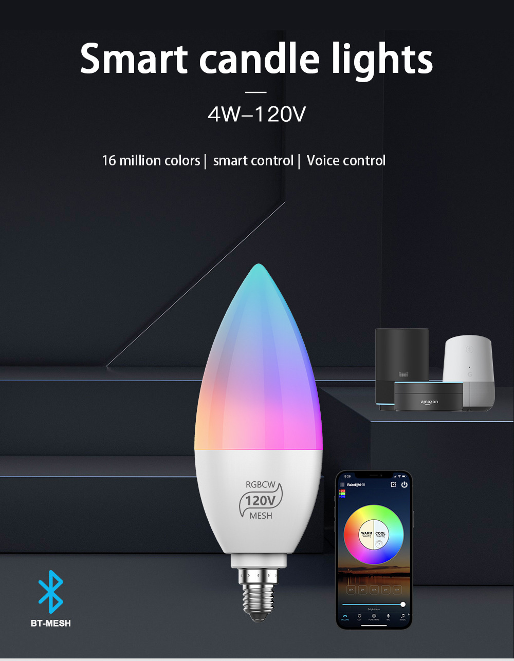 Smart BR30 WiFi LED Floodlight Bulb RGBW Dimmable 11W