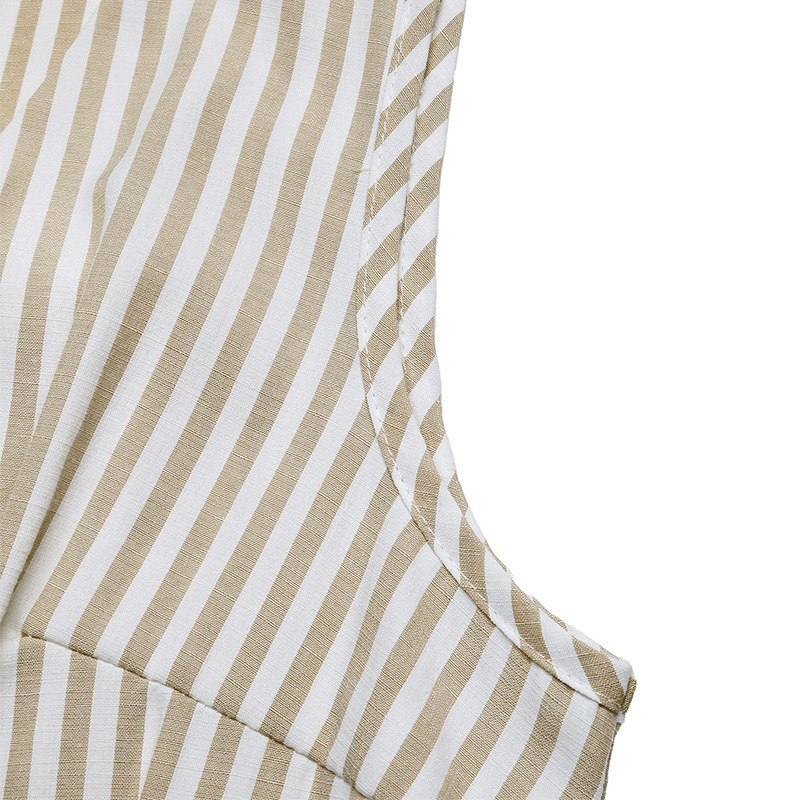 Women's Striped Sleeveless V-Neck Wide Leg Jumpsuit