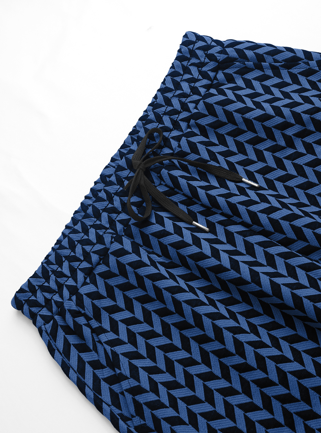 Men's Chevron Print Drawstring Casual Shorts