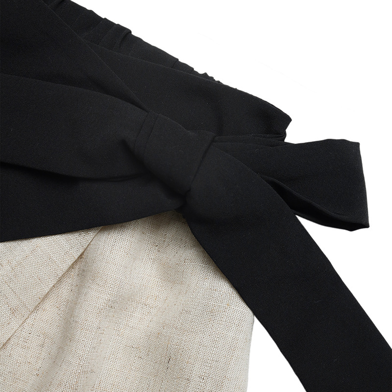 Chic Linen Blend Crop Top & Wrap Mini Skirt Set