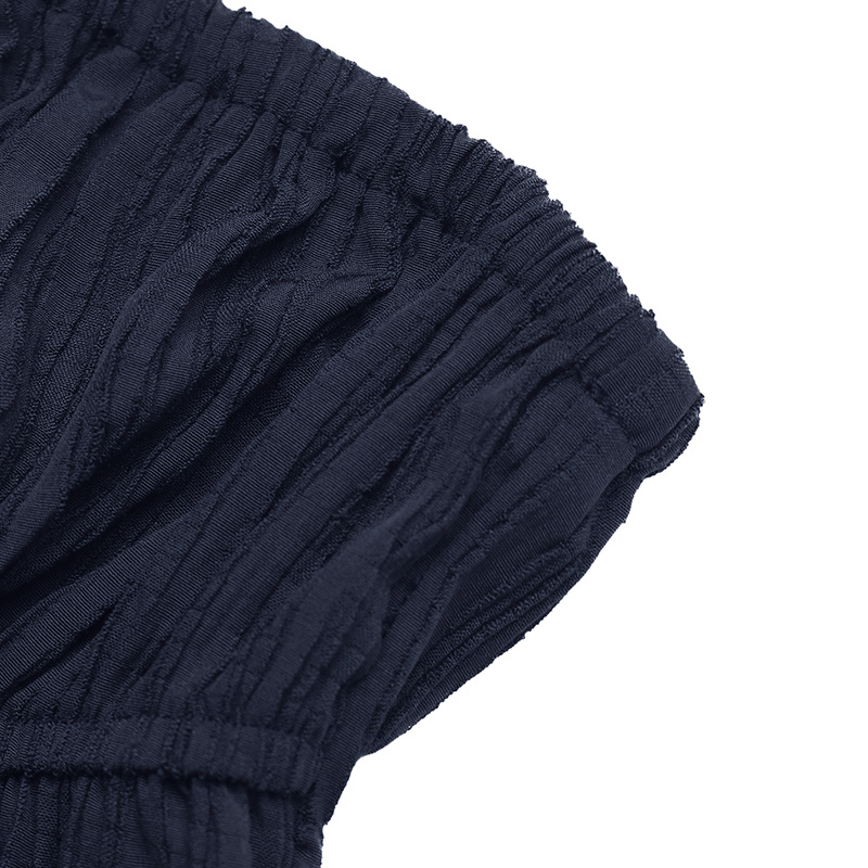 Women's Strapless Crinkle Two Piece Set - Top & Wide Leg Pants