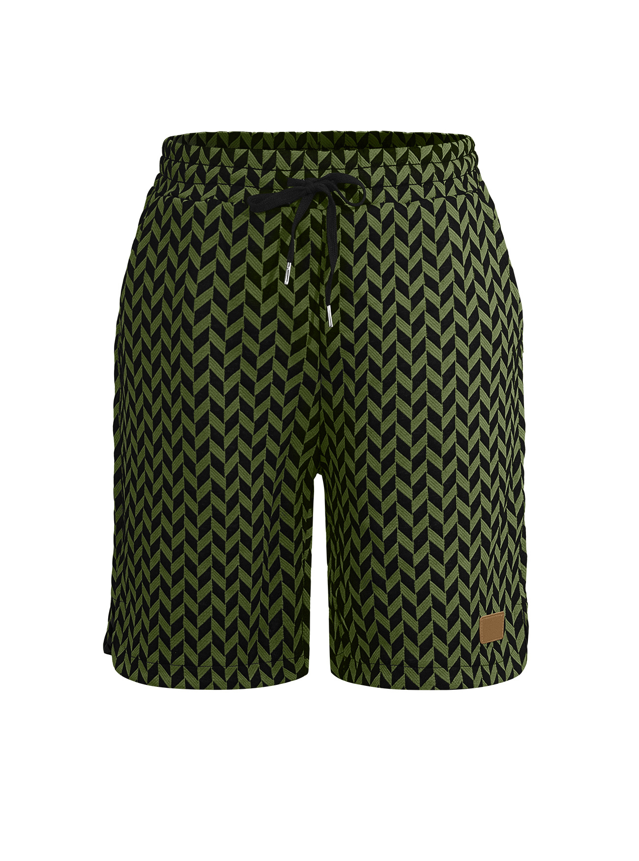 Men's Chevron Print Drawstring Casual Shorts