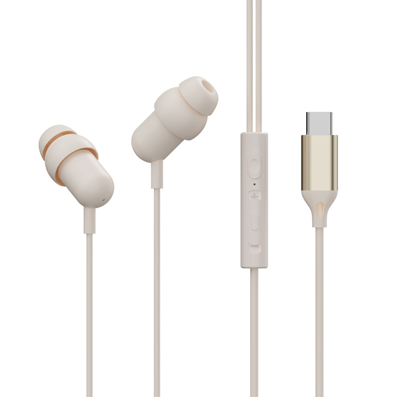 Wired In-Ear Earbuds with HD Microphone, Built-in Volume Slider & Soft Silicone Tips, 3.5mm / Type-C Universal Fit