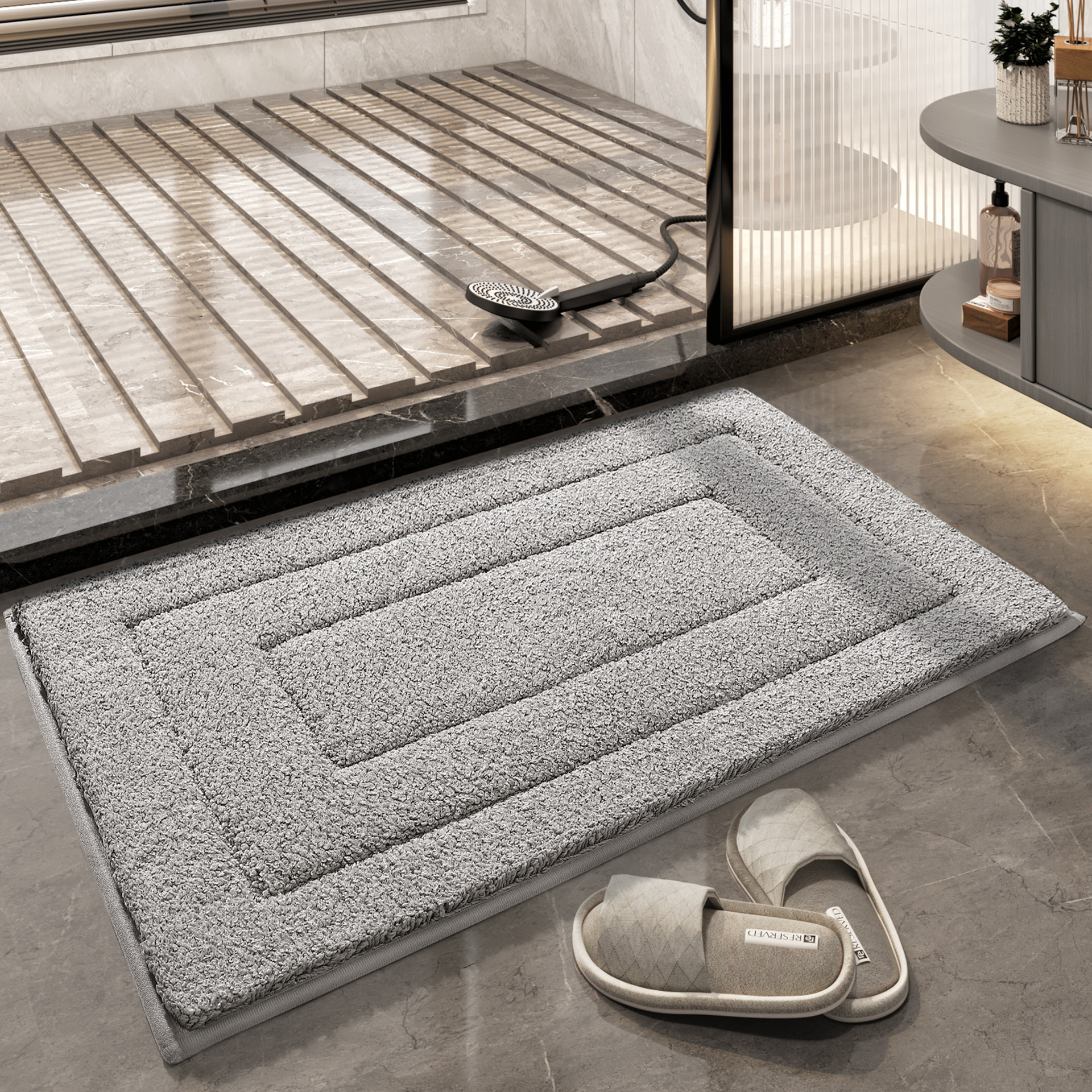 Absorbent Non-Slip Bath Mat & Door Mat - Quick Dry
