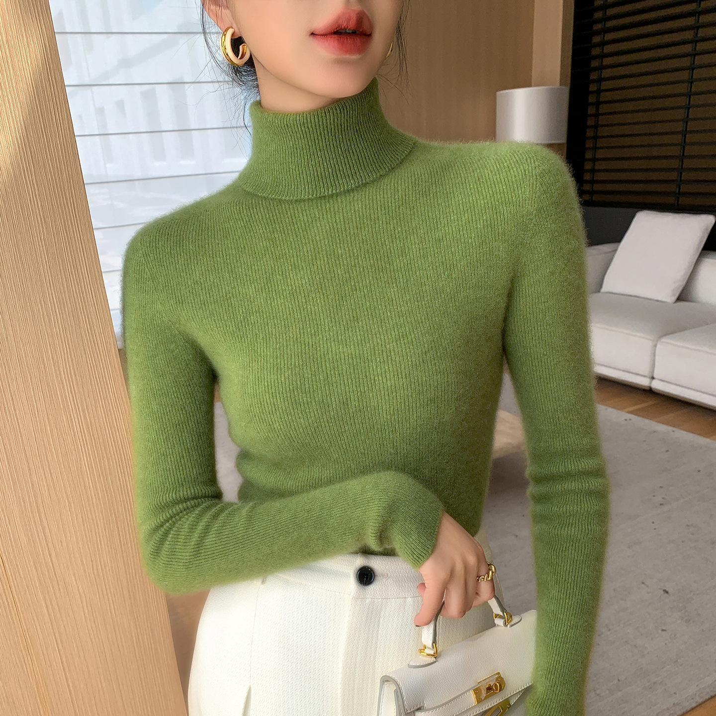 Women's Ribbed Knit Long Sleeve Sweater