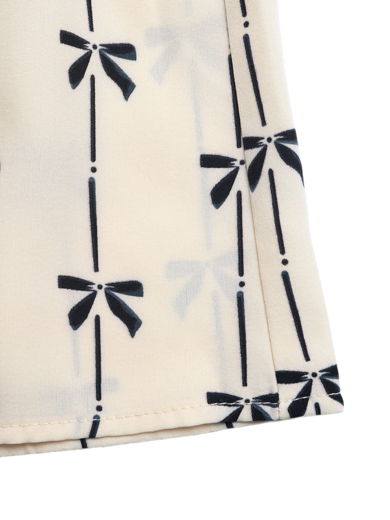 Chic Halter Neck Bow Print Romper - Smocked Waist