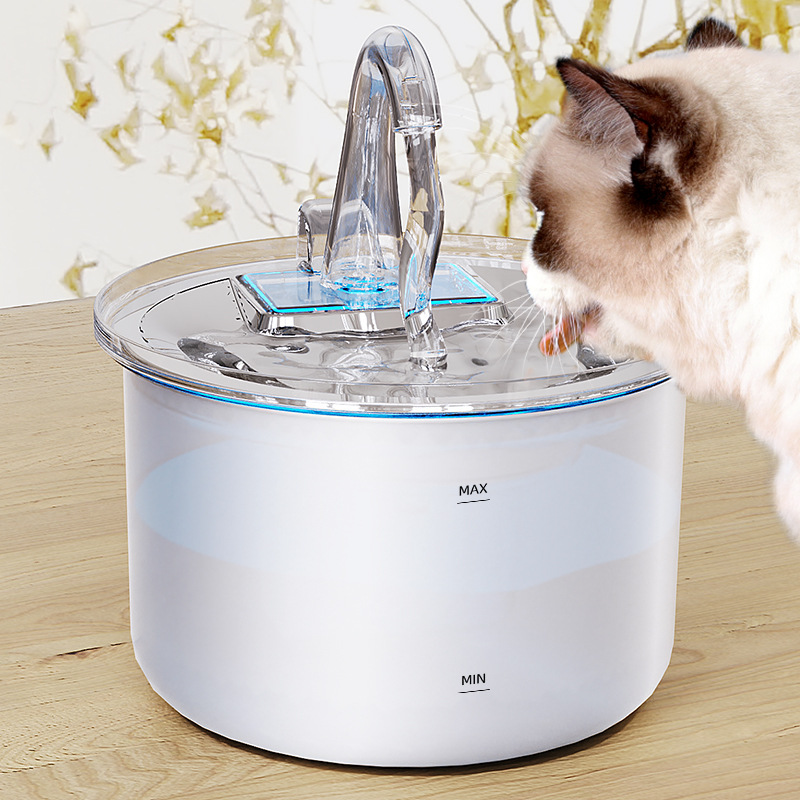 Smart Pet Water Fountain, Stainless Steel, 2.2L, Auto Filter - Model#FT100