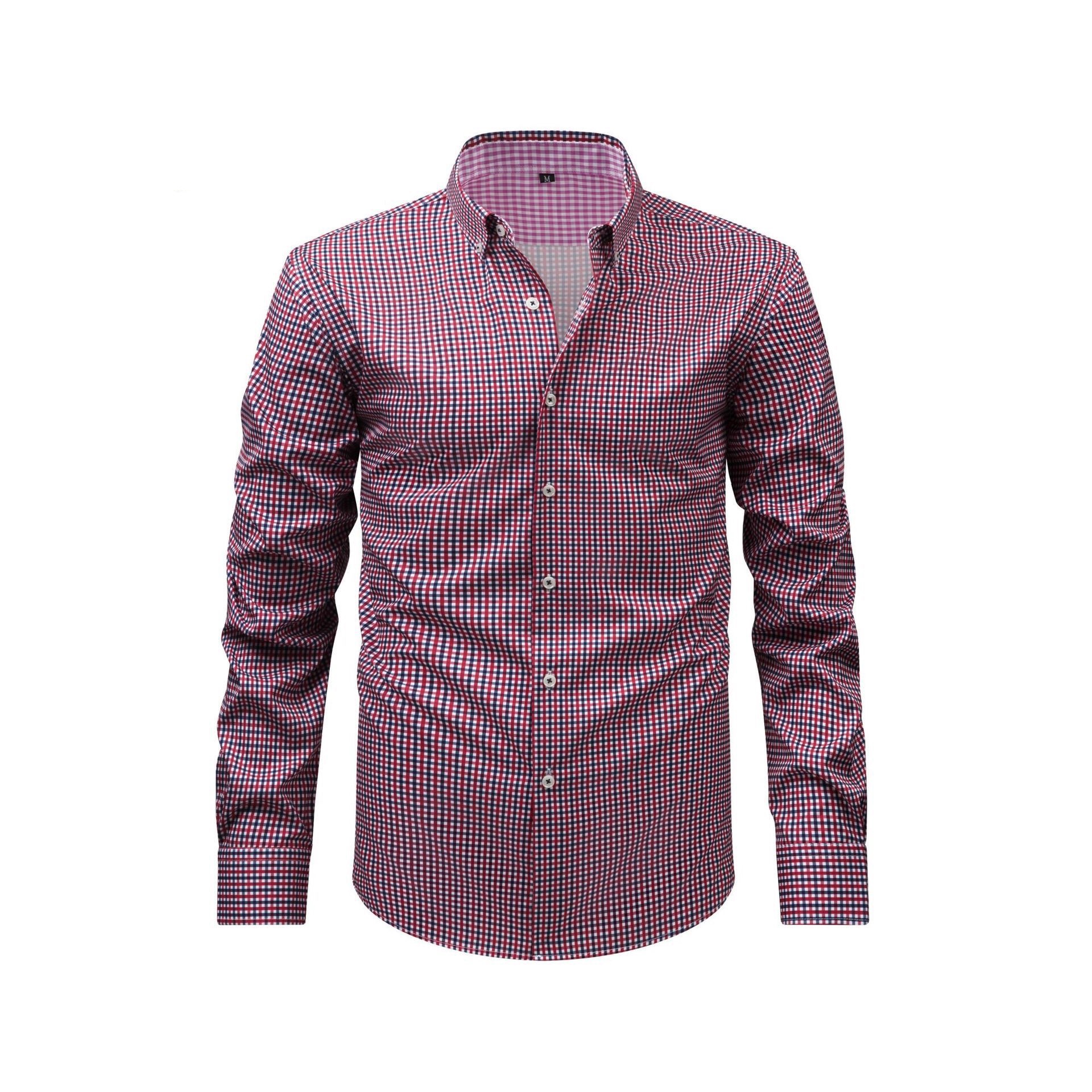 Camisa de hombre lisa con cuello alto - Transpirable y resistente a las arrugas