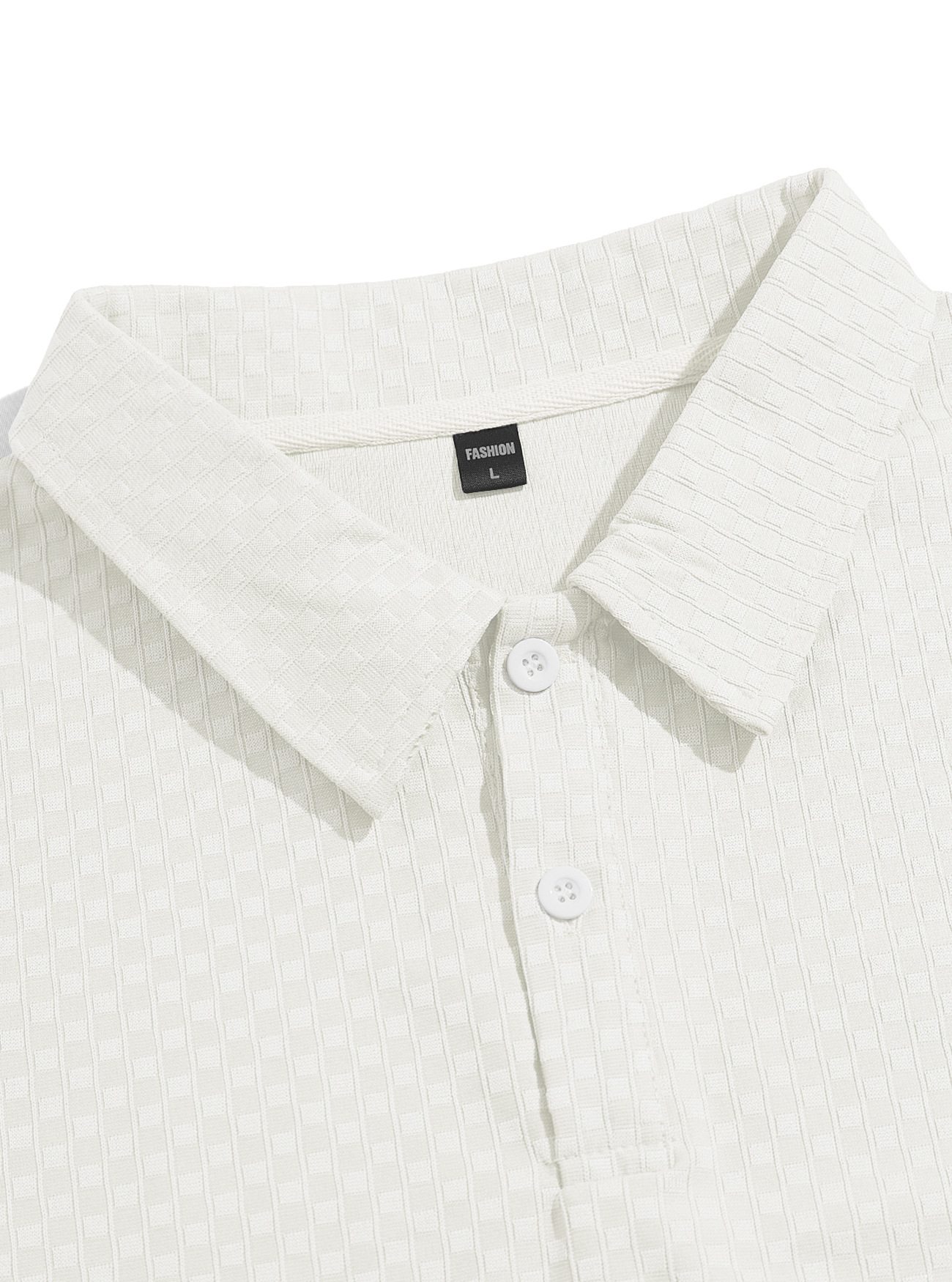 Men's Textured Polo Shirt - Casual Short Sleeve Top